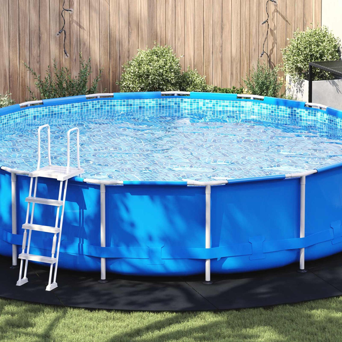Telo per Fondo Piscina Nero Ã˜ 610 cm Tessuto Non Tessuto