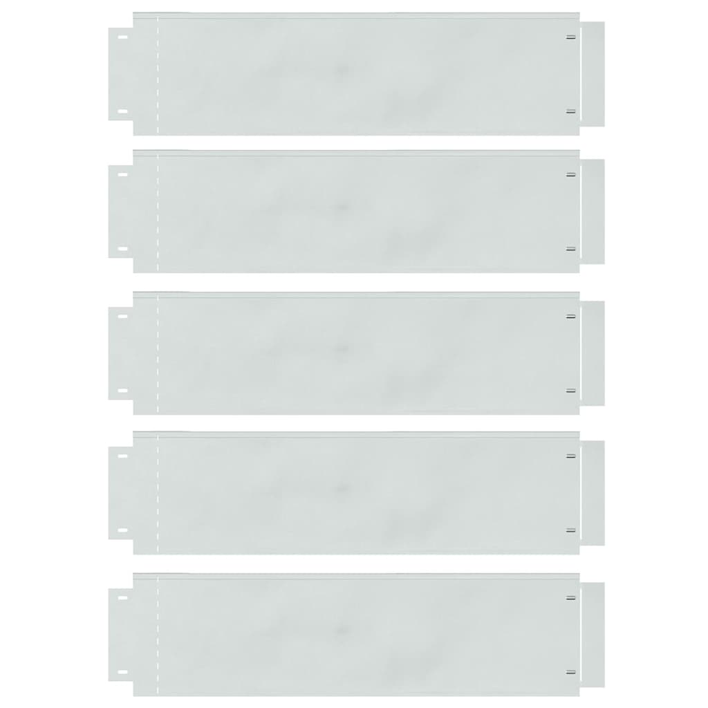 Bordure per prato 5 pcs Argento 100 x 25 x 0,07 cm