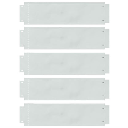 Bordure per prato 5 pcs Argento 100 x 25 x 0,07 cm