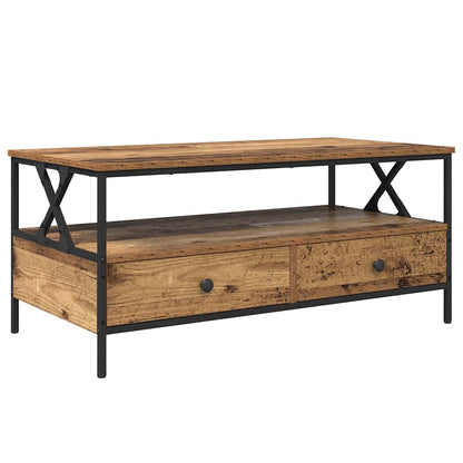 Tavolino da salotto with Drawer Legno vecchio 100 x 51 x 45 cm