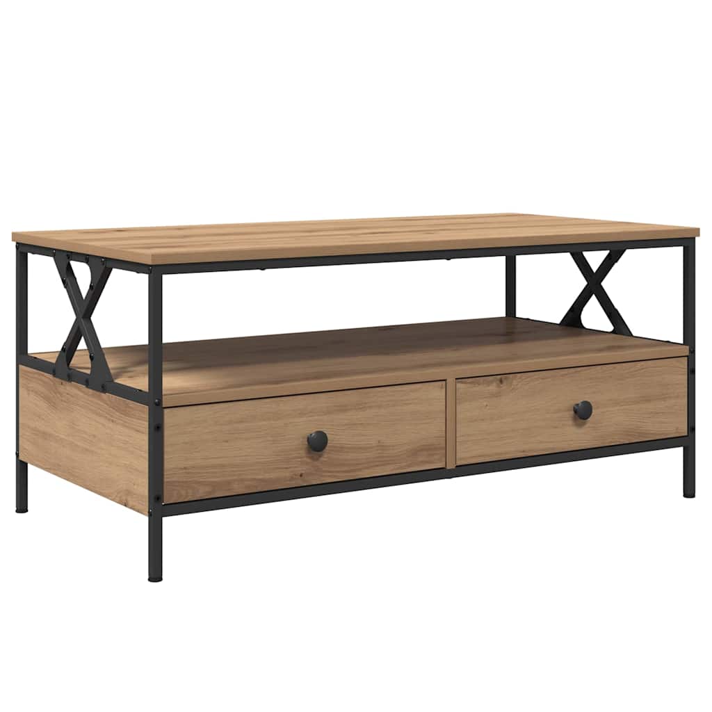 Tavolino da salotto Rovere artigianale 100 x 51 x 45 cm