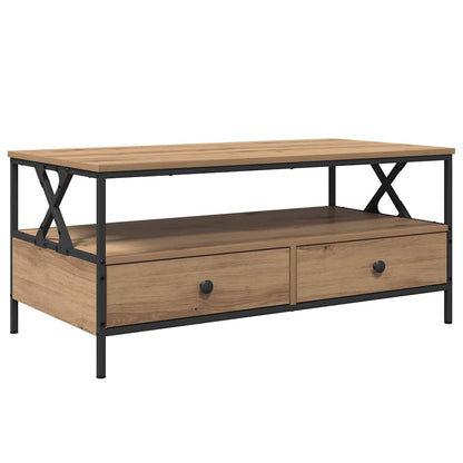 Tavolino da salotto Rovere artigianale 100 x 51 x 45 cm