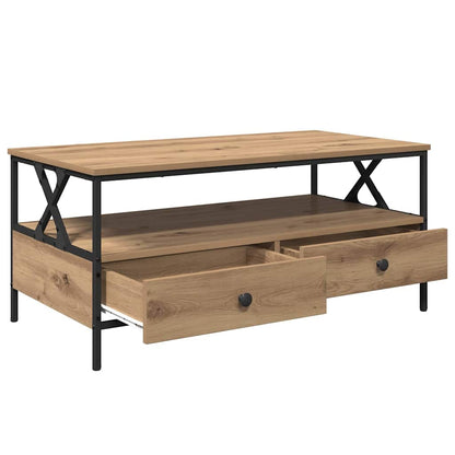 Tavolino da salotto Rovere artigianale 100 x 51 x 45 cm