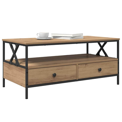 Tavolino da salotto Rovere artigianale 100 x 51 x 45 cm