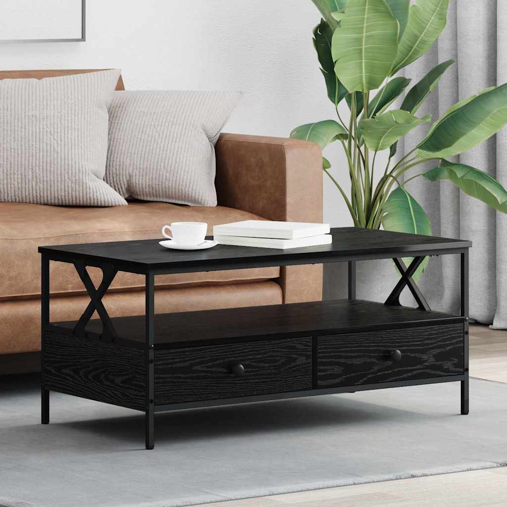 Tavolino da salotto with Drawer Rovere nero 100 x 51 x 45 cm