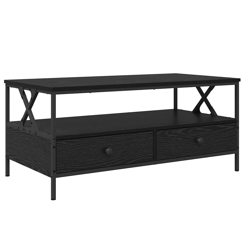 Tavolino da salotto with Drawer Rovere nero 100 x 51 x 45 cm