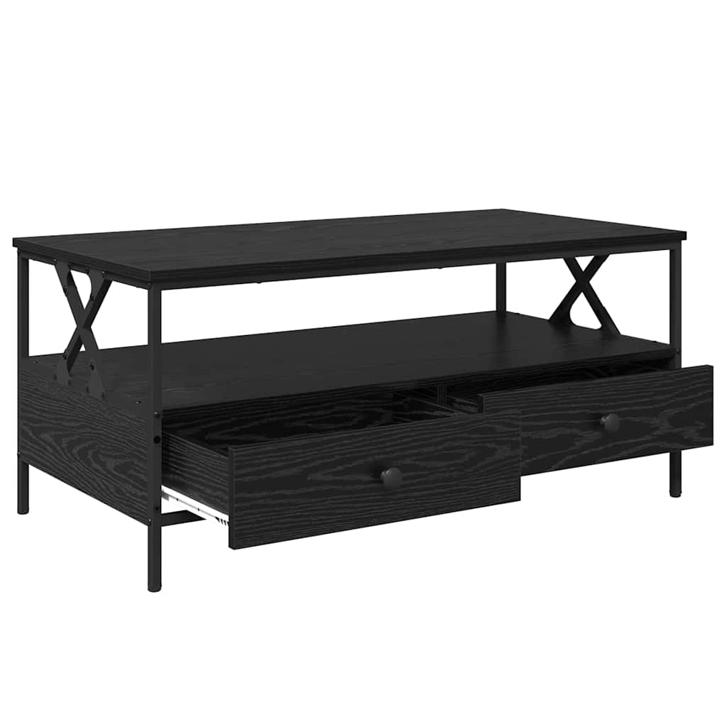 Tavolino da salotto with Drawer Rovere nero 100 x 51 x 45 cm