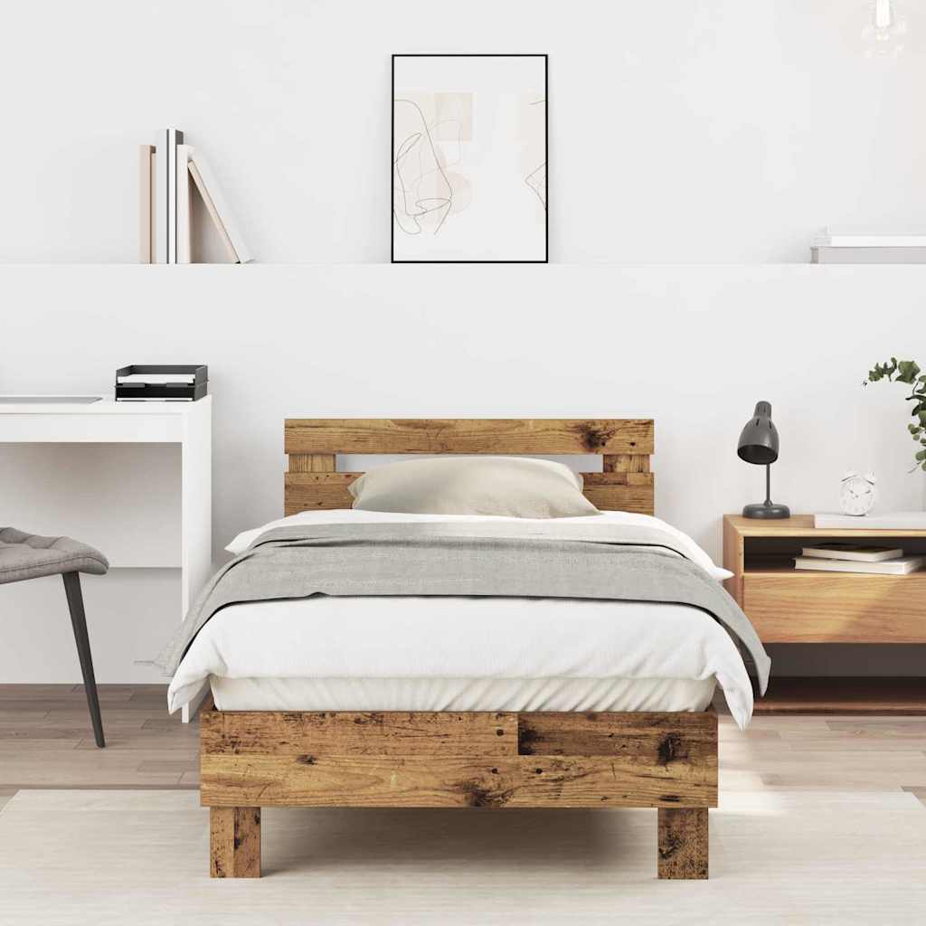 Struttura del letto con testiera Legno vecchio 203 x 95 x 70 cm