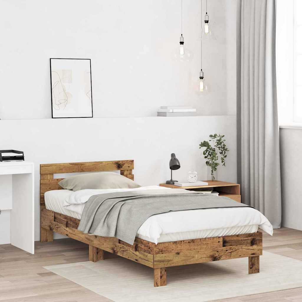Struttura del letto con testiera Legno vecchio 203 x 95 x 70 cm