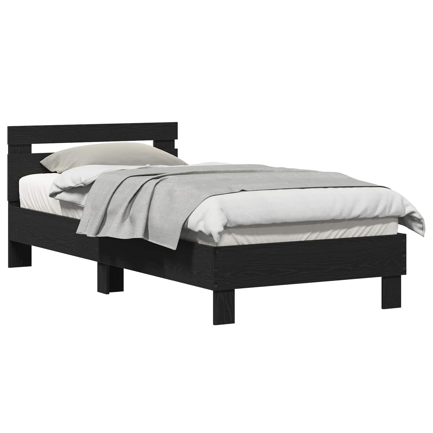 Struttura del letto con testiera Rovere Nero 203 x 95 x 70 cm