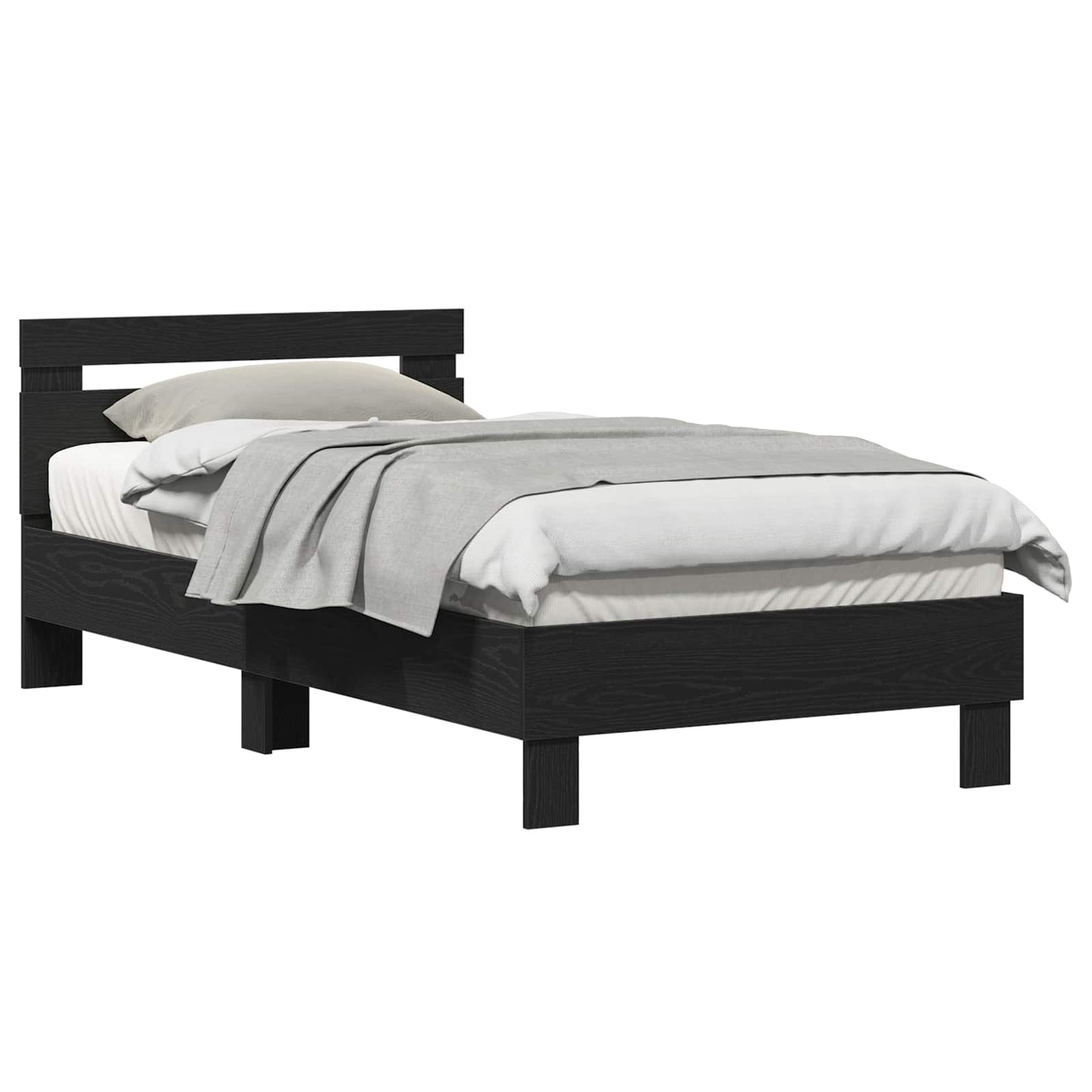 Struttura del letto con testiera Rovere Nero 193 x 95 x 88 cm