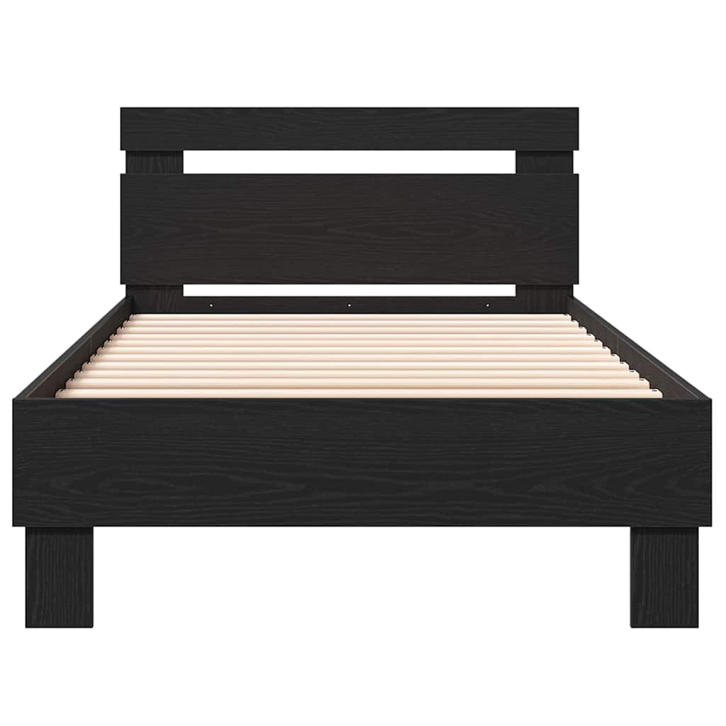 Struttura del letto con testiera Rovere Nero 193 x 95 x 88 cm