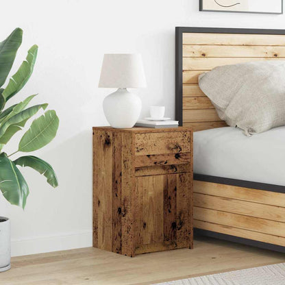 Armadio da Letto LED con cassetto Legno vecchio 38 x 34 x 61 cm