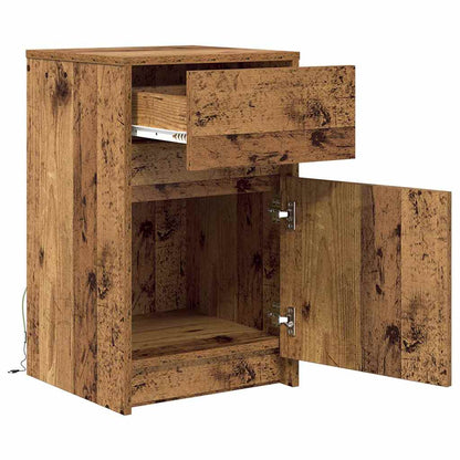 Armadio da Letto LED con cassetto Legno vecchio 38 x 34 x 61 cm