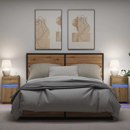 Armadio da Letto LED 2 pcs rovere artigianale 38 x 34 x 61 cm