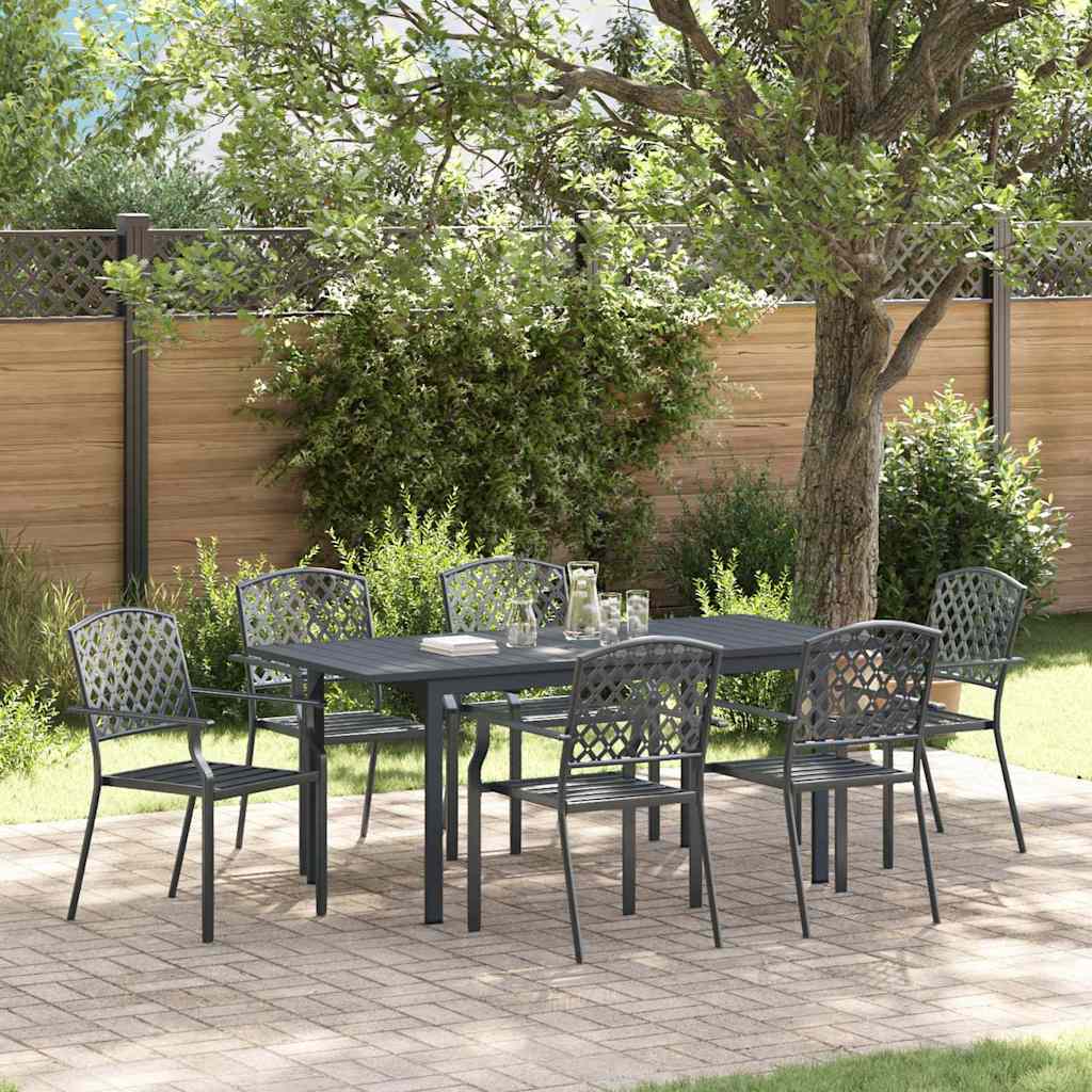Set da Pranzo per Giardino 7 pcs Antracite