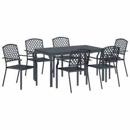 Set da Pranzo per Giardino 7 pcs Antracite