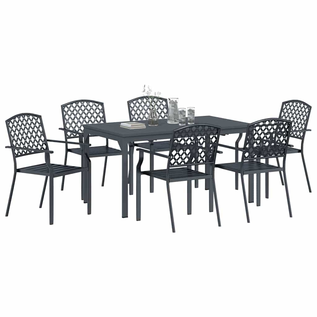 Set da Pranzo per Giardino 7 pcs Antracite
