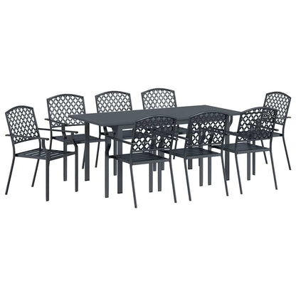 Set da Pranzo per Giardino 9 pcs Antracite