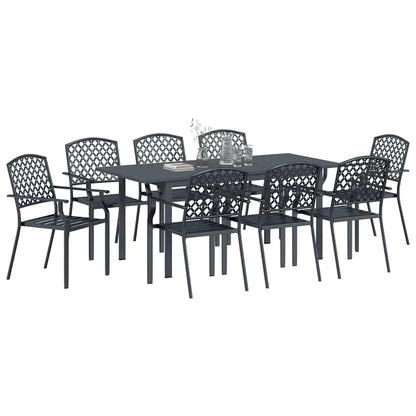 Set da Pranzo per Giardino 9 pcs Antracite