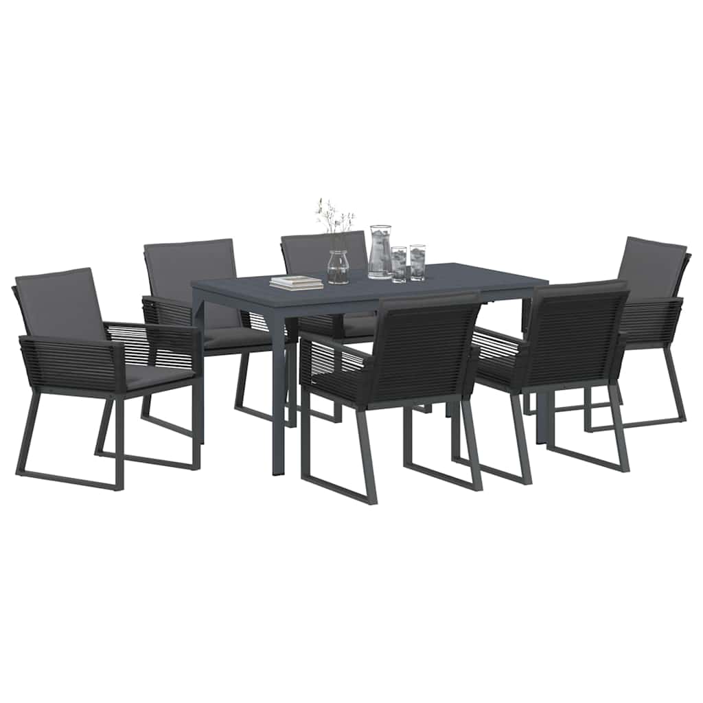 Set da Pranzo per Giardino 7 pcs Antracite polyrattan