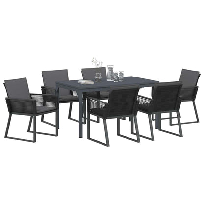 Set da Pranzo per Giardino 7 pcs Antracite polyrattan