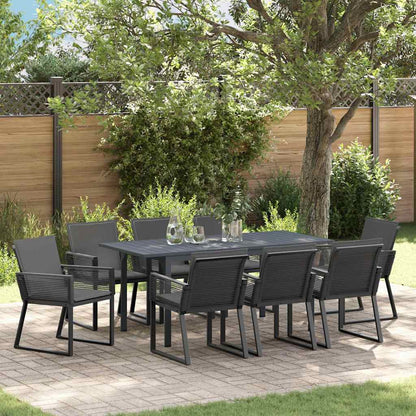 Set da Pranzo per Giardino 9 pcs Antracite polyrattan