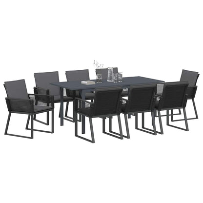 Set da Pranzo per Giardino 9 pcs Antracite polyrattan