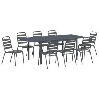 Set da Pranzo per Giardino 9 pcs Antracite