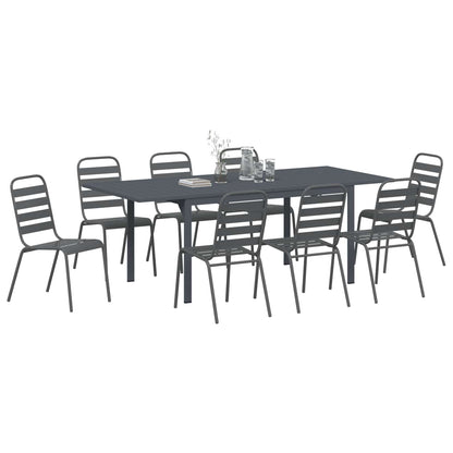 Set da Pranzo per Giardino 9 pcs Antracite