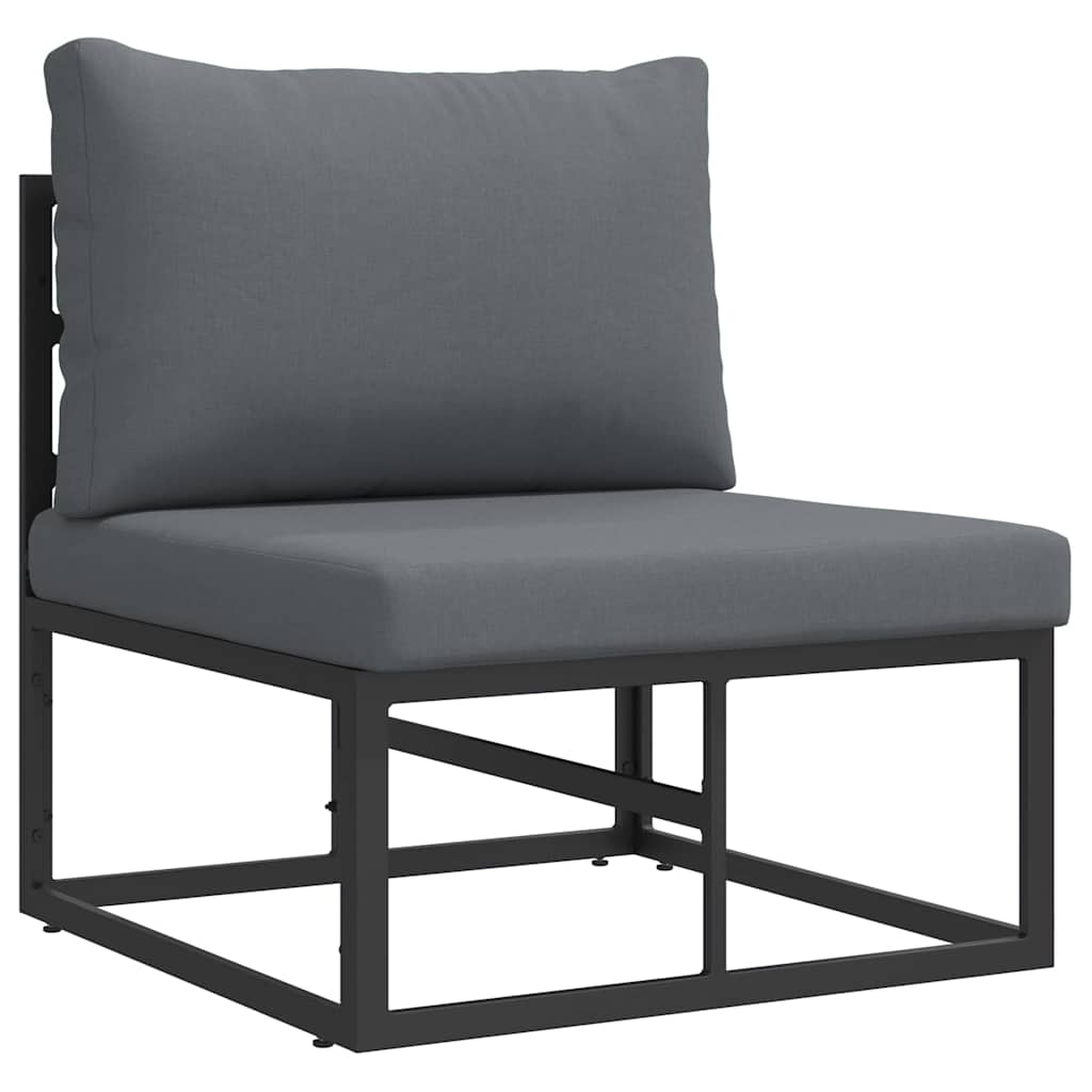 Set Divano da Giardino 4 pcs Nero Metallo
