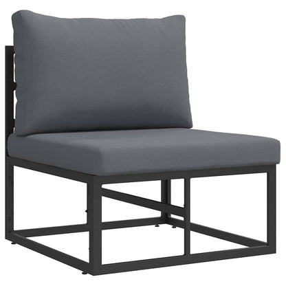 Set Divano da Giardino 4 pcs Nero Metallo