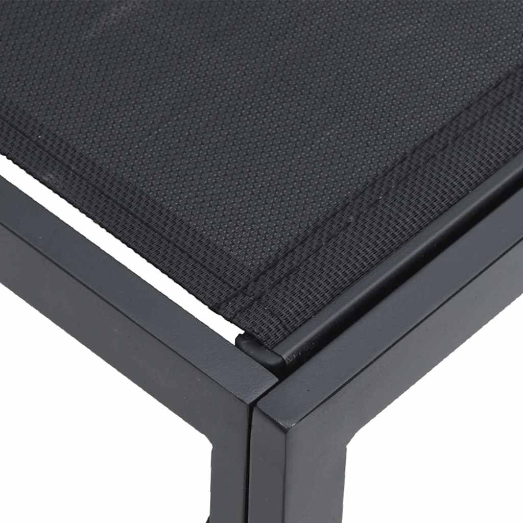 Set Divano da Giardino con cuscino 7 pcs Nero Acciaio
