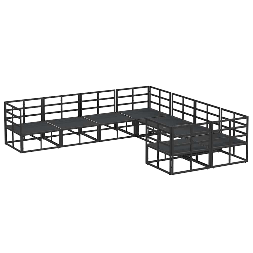 Set Divano da Giardino con cuscino 8 pcs Nero Acciaio