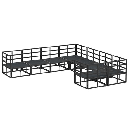 Set Divano da Giardino con cuscino 8 pcs Nero Acciaio