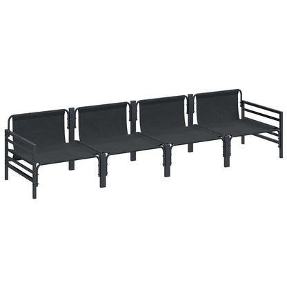 Set Divano da Giardino con cuscino 4 pcs Nero Acciaio
