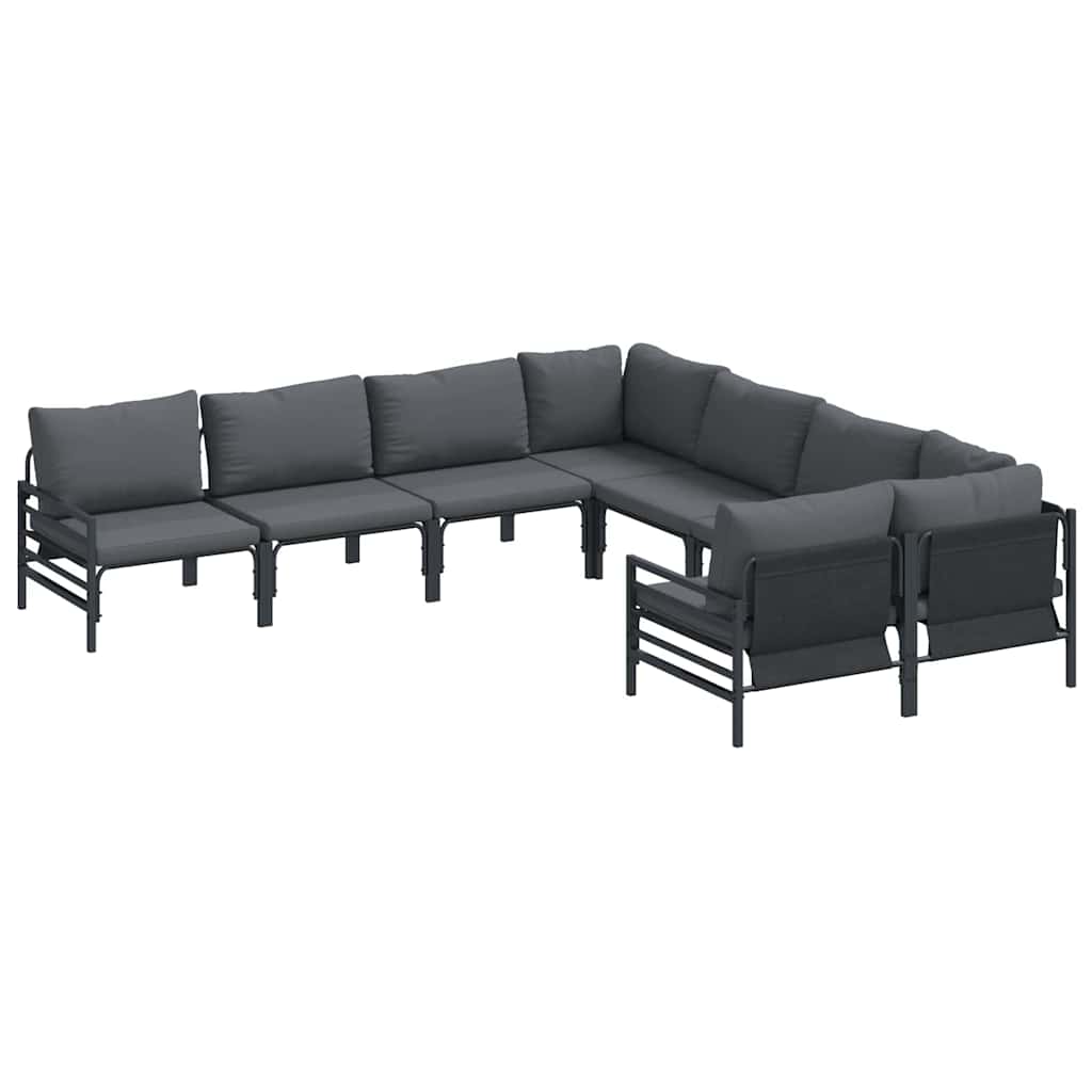 Set Divano da Giardino con cuscino Antracite Acciaio