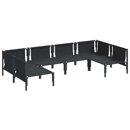 Set Divano da Giardino con cuscino 6 pcs Nero Acciaio