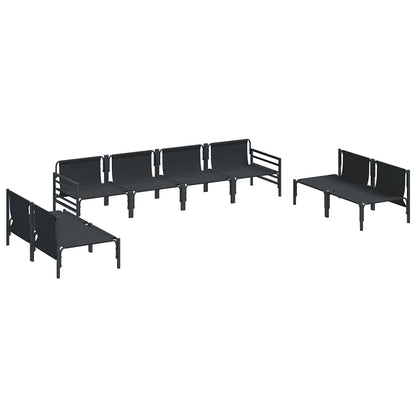 Set Divano da Giardino con cuscino 8 pcs Nero Acciaio
