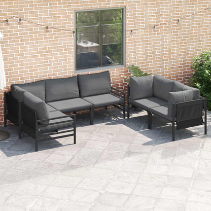 Set Divano da Giardino con cuscino 6 pcs Antracite Acciaio