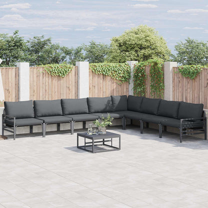 Set Divano da Giardino con cuscino Antracite Acciaio