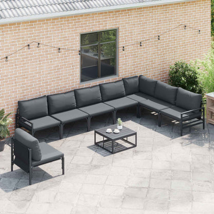 Set Divano da Giardino con cuscino Antracite Acciaio