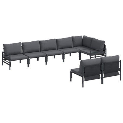 Set Divano da Giardino con cuscino Antracite Acciaio