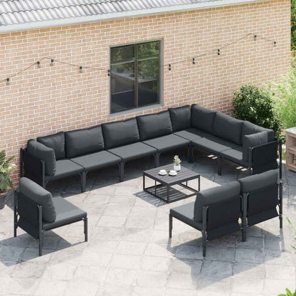 Set Divano da Giardino Antracite Acciaio