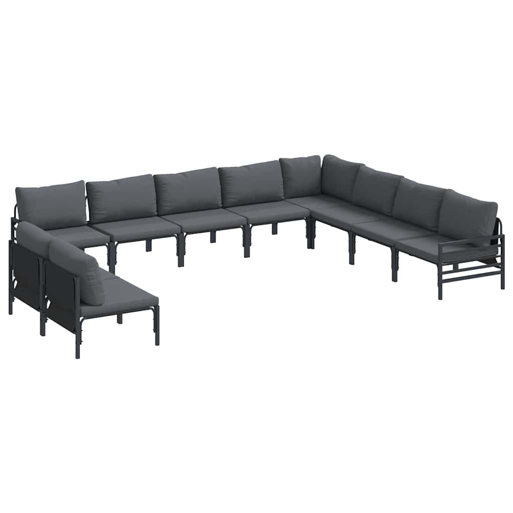 Set Divano da Giardino Antracite Acciaio