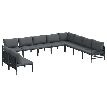 Set Divano da Giardino Antracite Acciaio