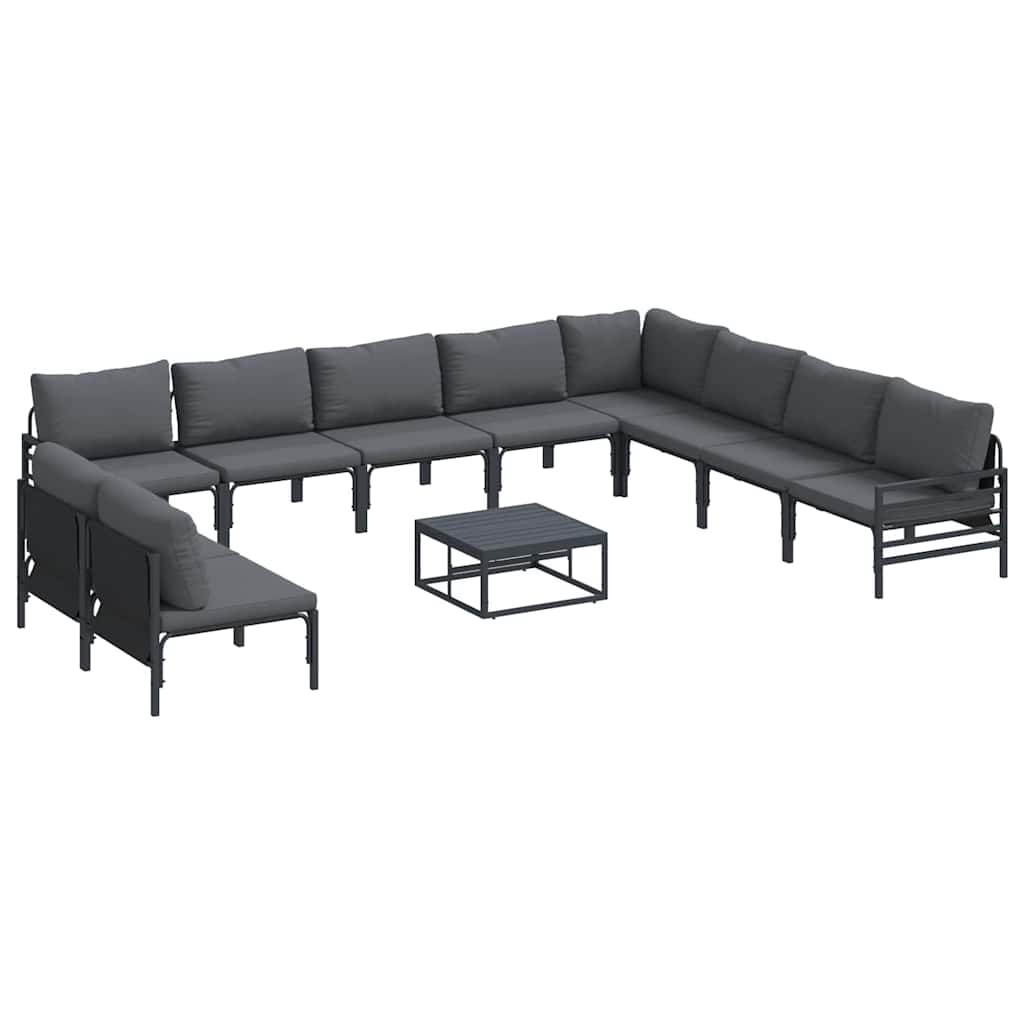 Set Divano da Giardino Antracite Acciaio