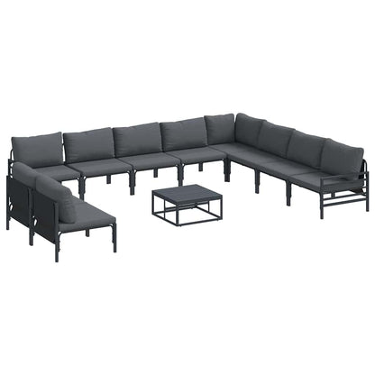 Set Divano da Giardino Antracite Acciaio