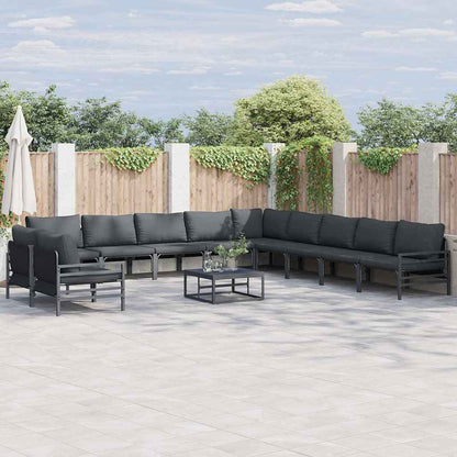Set Divano da Giardino con cuscino Antracite Acciaio