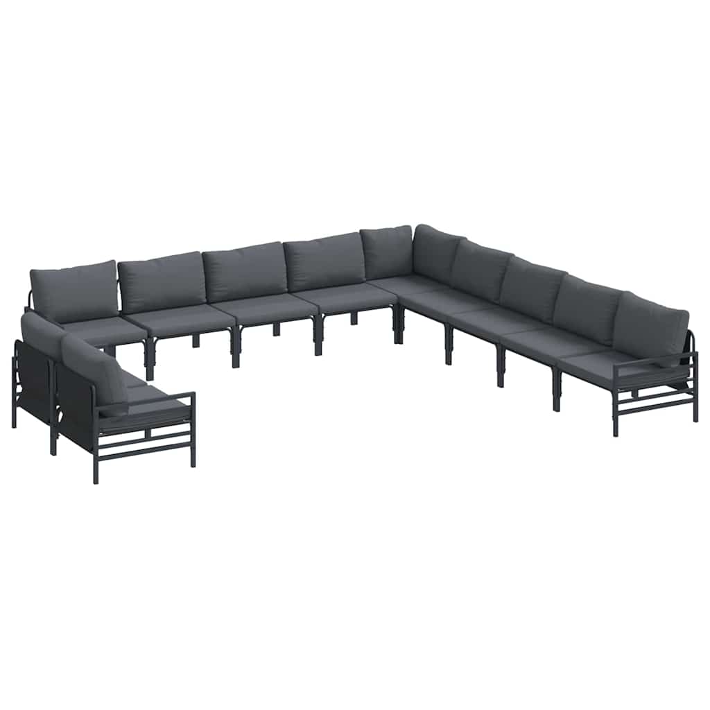 Set Divano da Giardino con cuscino Antracite Acciaio